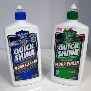 Quick Shine Multi Surface Floor Cleaner & Finish 27oz Bottles Lot 2 Partial